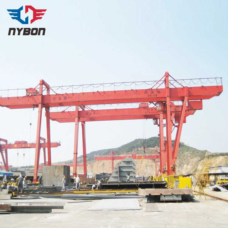 50 ton Rail Mounted Double Beam Box Type Gantry Crane for Sale