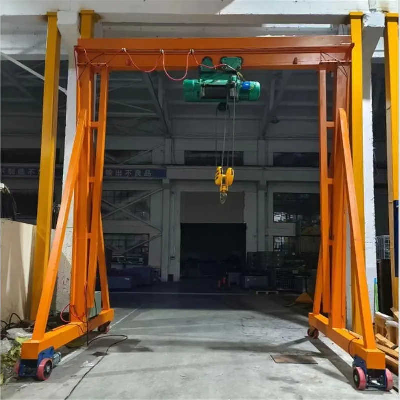 10 Ton Mobile Gantry Crane - Heavy-Duty Steel Construction with Locking Casters