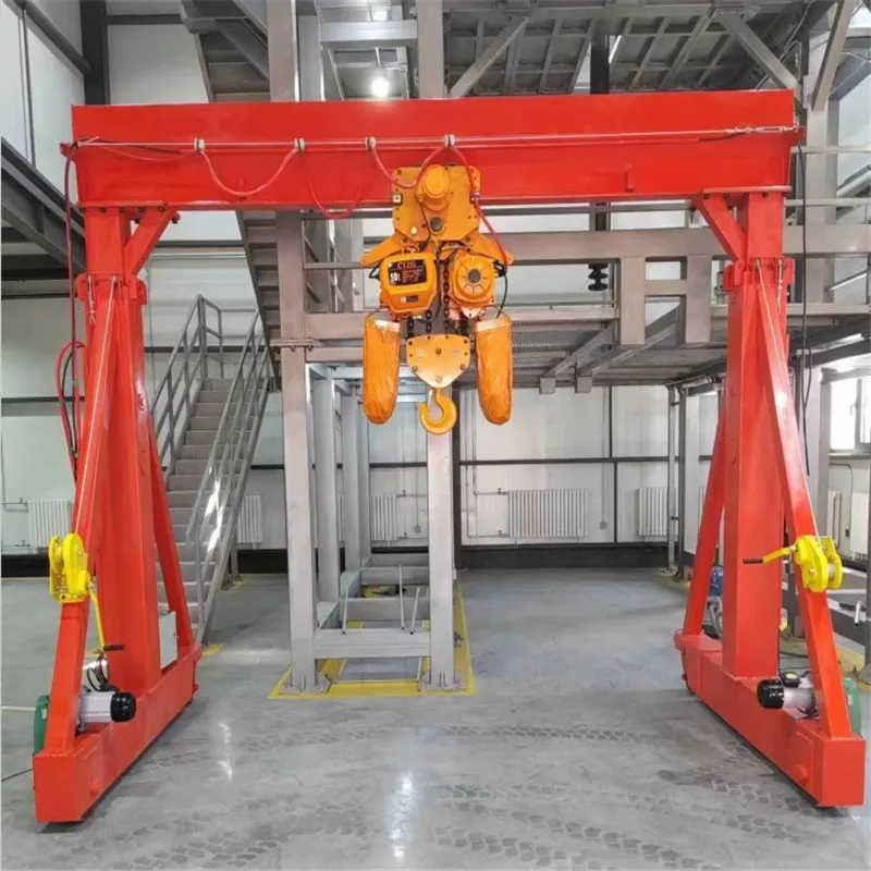 10 Ton Mobile Gantry Crane - Heavy-Duty Steel Construction with Locking Casters