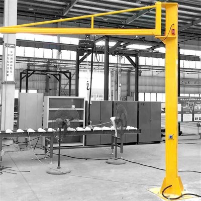 Pillar-Mounted Stationary Jib Crane – Manual or Electric Hoist Options
