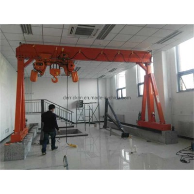 3 Ton Mini Mobile Gantry Crane Compact Electric Workshop Hoist with Wheels