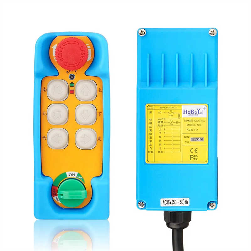 K2-6 6 Keys Industrial Crane Radio Wireless Remote Control and Receiver