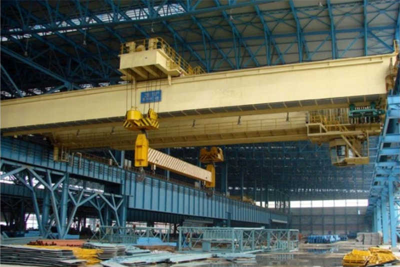 50 Ton Double Beam Overhead Crane Professional Winch System & Steel Hook