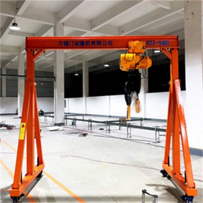 5T Heavy-Duty Portable Gantry Crane – Steel Construction, Manual Winch
