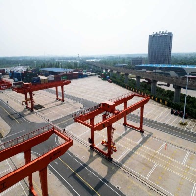 40T Rubber Tyre Gantry Crane 35M Span Marine Port Lifting Equipment
