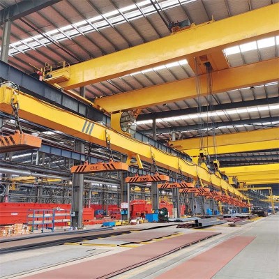 Double Girder Bridge Crane with Electromagnet for Steel Mills Recycling Plants