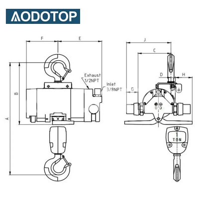 Aodotop Industrial Electric Chain Hoist – Ceiling Mount, High-Speed Lifting