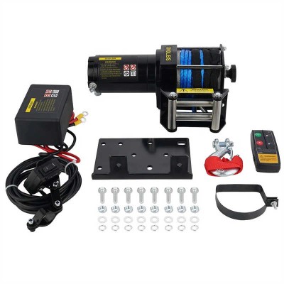 Hot Sale 12V 3000lb Electric ATV Winch with Synthetic Rope