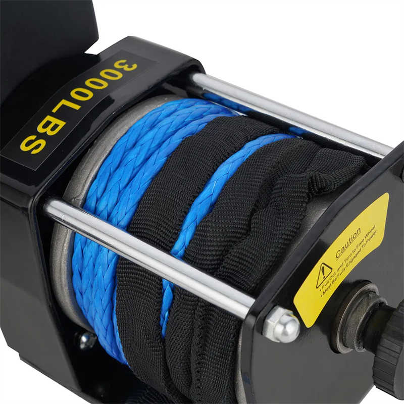 Portable 12V 4500lbs ATV/UTV Synthetic Rope Winch Kit with Mini-Rocker