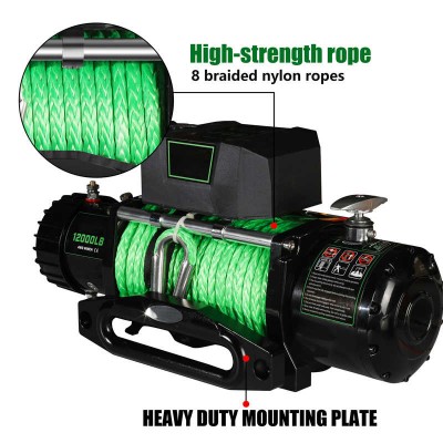 12,000lb Heavy-Duty Electric Winch with Wire Rope - Ideal for Trucks
