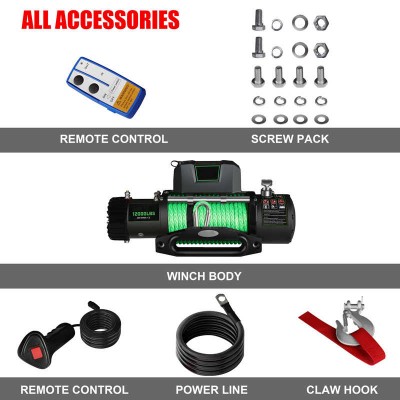 10,000lb-16,000lb Waterproof Electric Winch for Trucks, Trailers & Construction