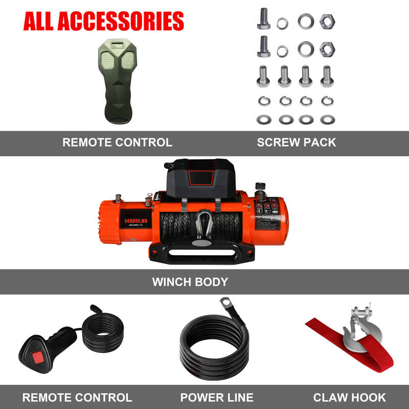 Heavy-Duty 12,000lb Winch for Pickup Trucks, ATVs & Utility Vehicles