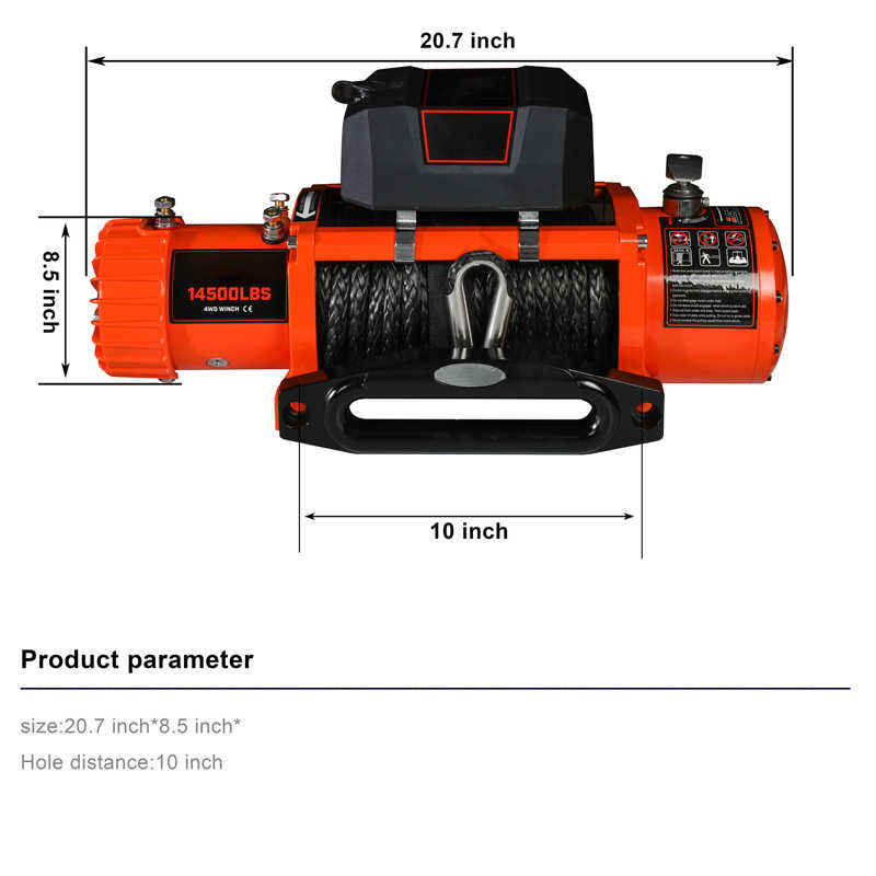 Heavy-Duty 12,000lb Winch for Pickup Trucks, ATVs & Utility Vehicles