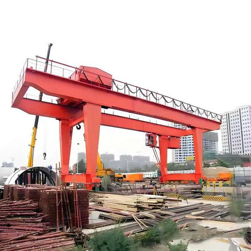 10-50 Ton Double Girder Gantry Crane with Electric Drive Winch Trolley System