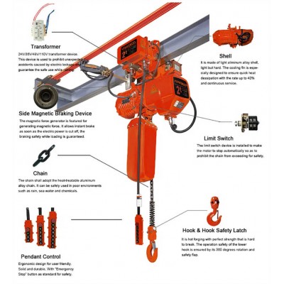 Long Lifespan Hhbb Electric Chain Hoist 380V 450V Single Phase Three Phase