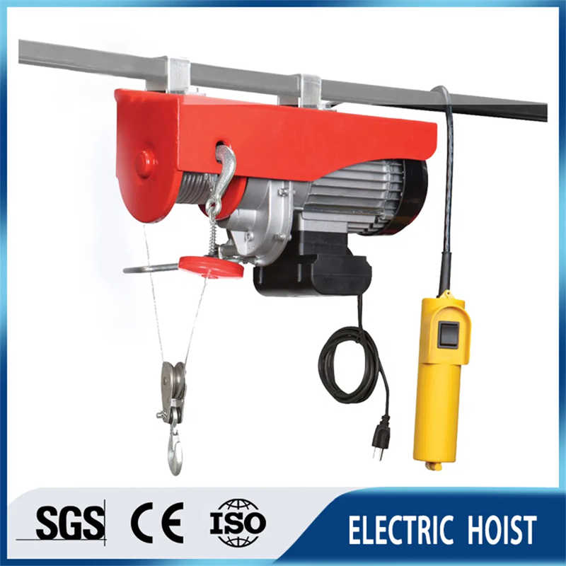 Mini Electric Wire Rope Hoist Chain Block with Trolley Single Speed 0.5-20t