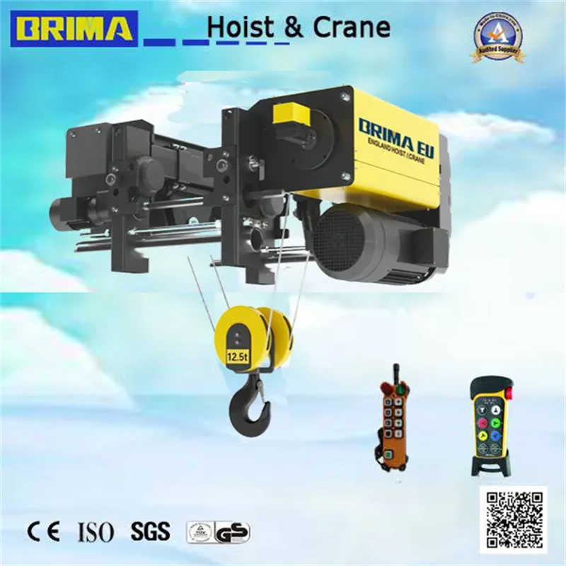 Brima 40ton 12m Lifting Double Girder European Electric Wire Rope Hoist