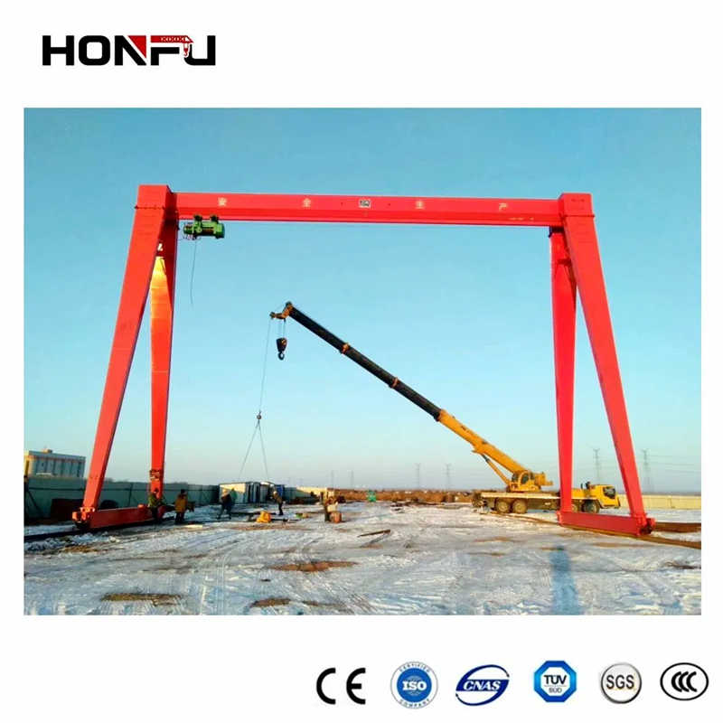 Railway Lifting Rail Mounted Rubber Tyred Boat Lifting Gantry Crane 5 Ton