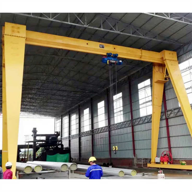 High Working Level 10 Ton Movable Gantry Crane with Double Hoist