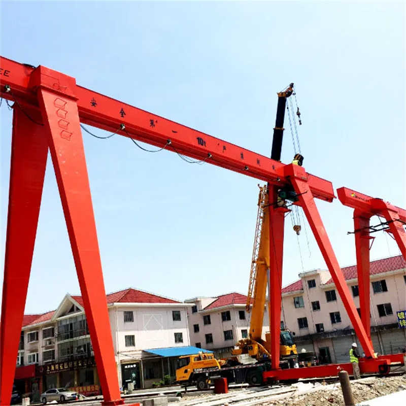 10 Ton Outdoor Rail Mounted Gantry Crane Price with Electric Hoist