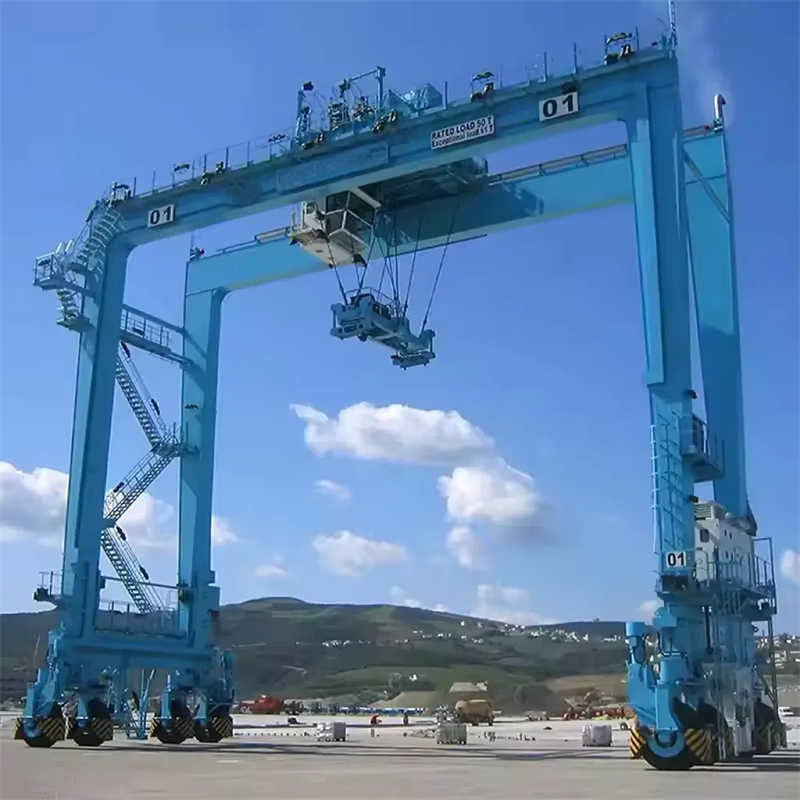 China Outdoor 40ton 45 Ton 20FT 40FT Mobile Rtg Gantry Crane