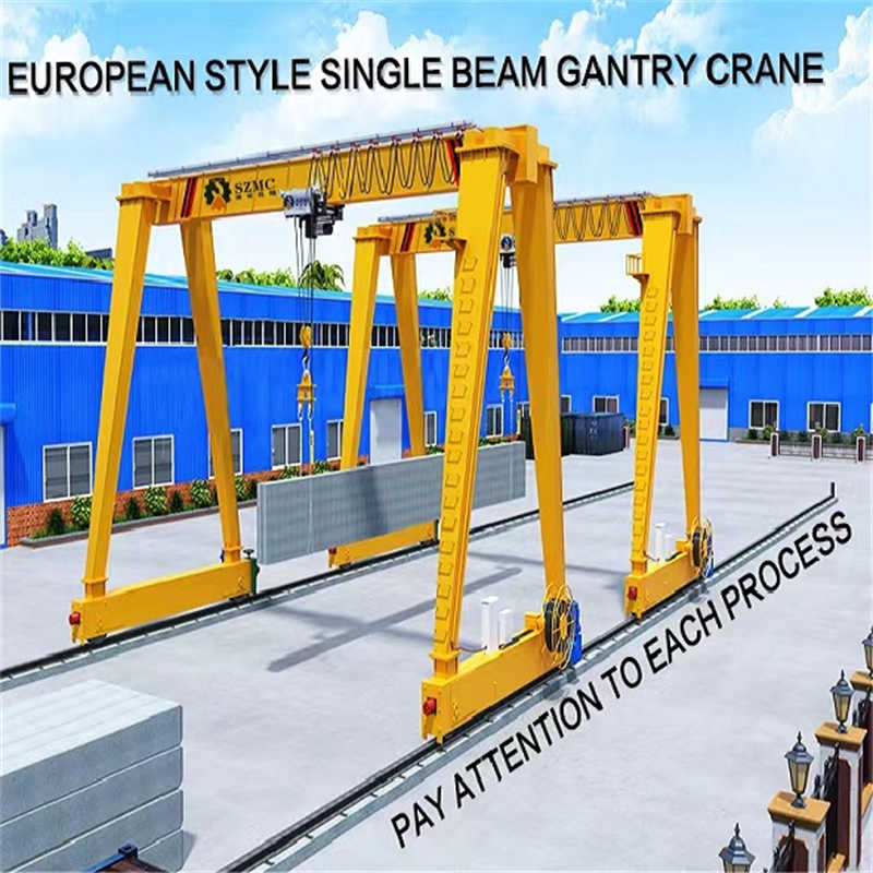 8 Ton Single Girder Gantry Crane with Motorized Trolley for Factory Floor Use