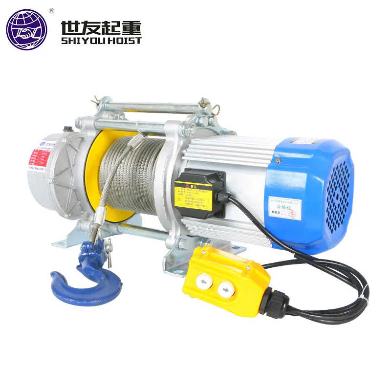 Factory Low Noise Aluminum Shell Wire Rope Electric Hoist for Construction