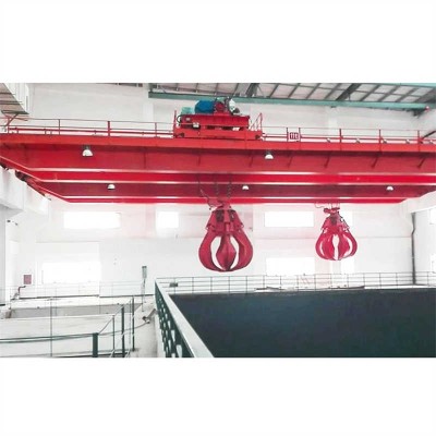 High-Performance Double Girder Grab Bucket Crane for Waste Handling