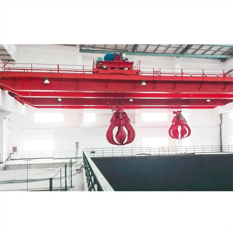 Double Girder Crane with Automatic Grab Bucket for Waste and Bulk Materials