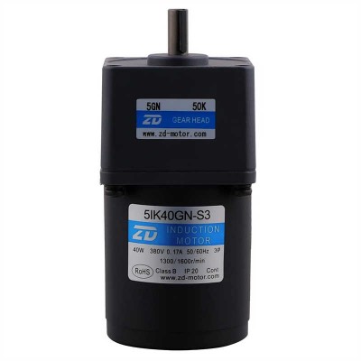 90mm 3-Phase 60W AC Induction Gear Motor