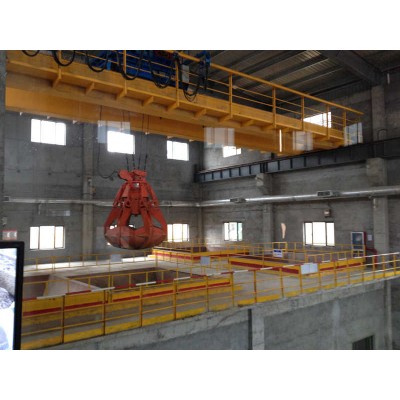 Double Girder Bridge Crane with Grab, for MSW & Recycling, 5-32T, 16-35m