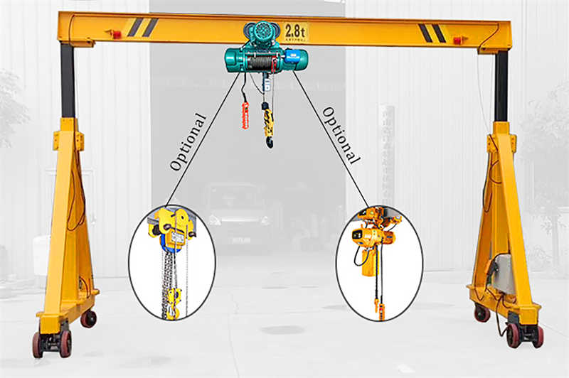 Mobile Steel Gantry Crane 0.5-5 Ton Capacity 3-5m Span Easy Relocate
