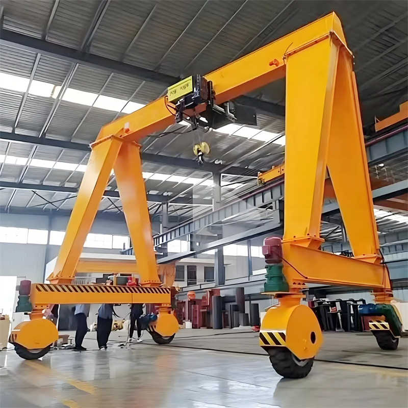 Eco-Friendly Rubber Wheel Gantry Crane with Hybrid Power PLC Control