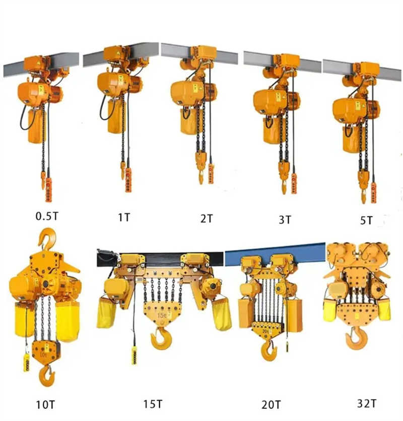 1T to 10T Low Headroom Electric Chain Hoist with Hook Trolley Price