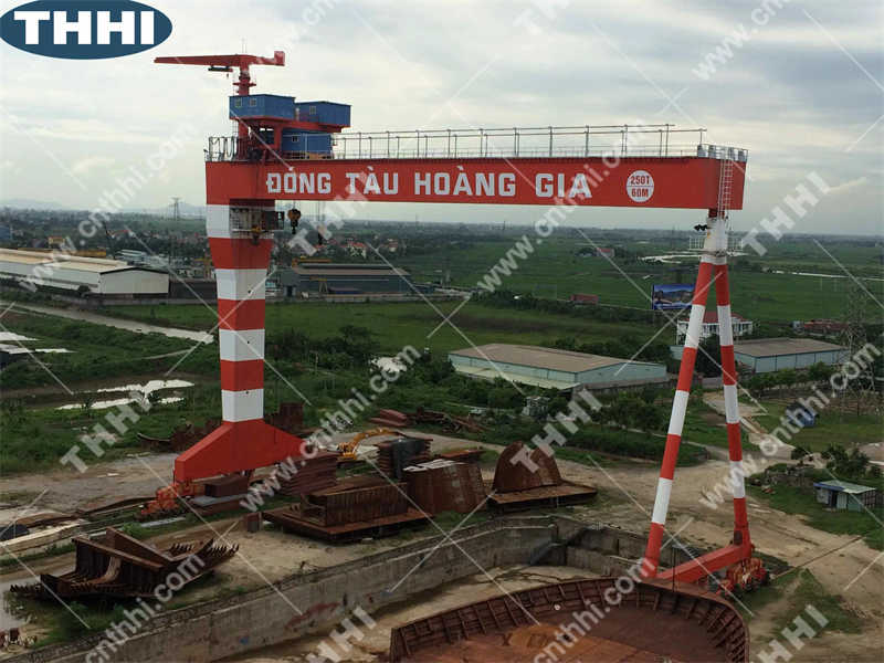 Robust Shipyard Gantry Crane for Precision Ship Section Construction