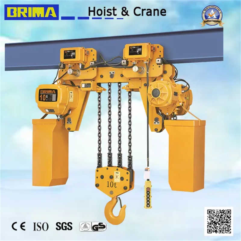 7.5t Single Speed Electric Chain Hoist with Electric Trolley Overhead Crane