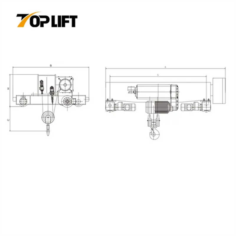 Electric Wire Rope Hoist with Heavy Duty Double Girder Trolley | 1T to 20T