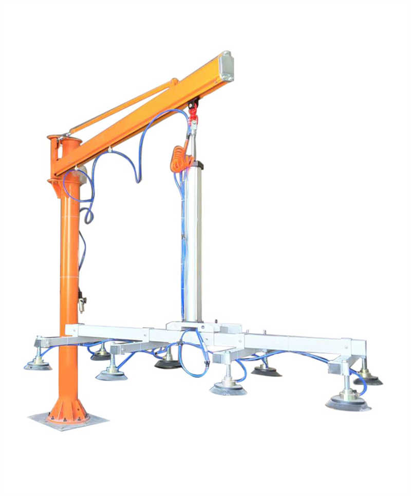 1t Steel Plate Lifter Rotating Arm Jib Crane Vacuum Lifter with Electric Hoist