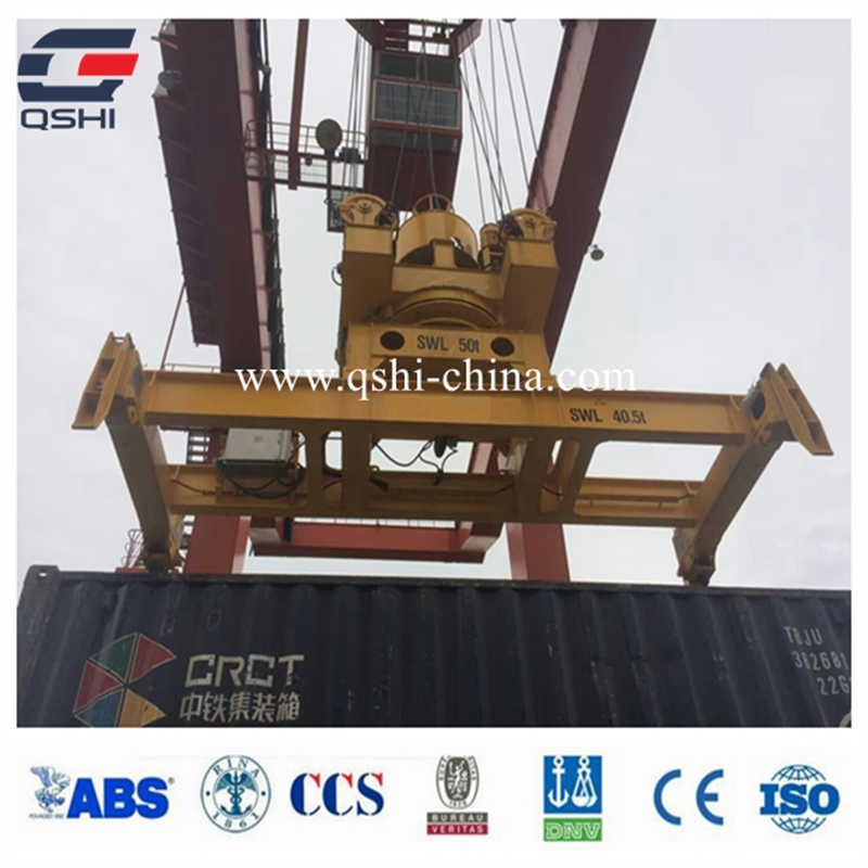 Qshi Yard Railway Container Handling Spreader 20FT 40FT Rotation Spreader