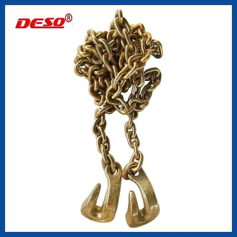 Eye Bent Hook Tie Down Chain for Lifting / G80 Cargo Lashing Binder Chain Sling