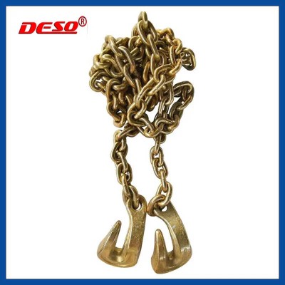 Eye Bent Hook Tie Down Chain for Lifting / G80 Cargo Lashing Binder Chain Sling