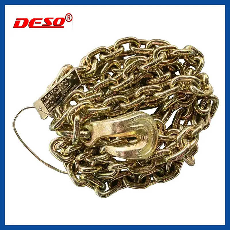 Cargo Tie Down Bent Hook Chain / G80 Alloy Steel Lashing Load Binder Chain