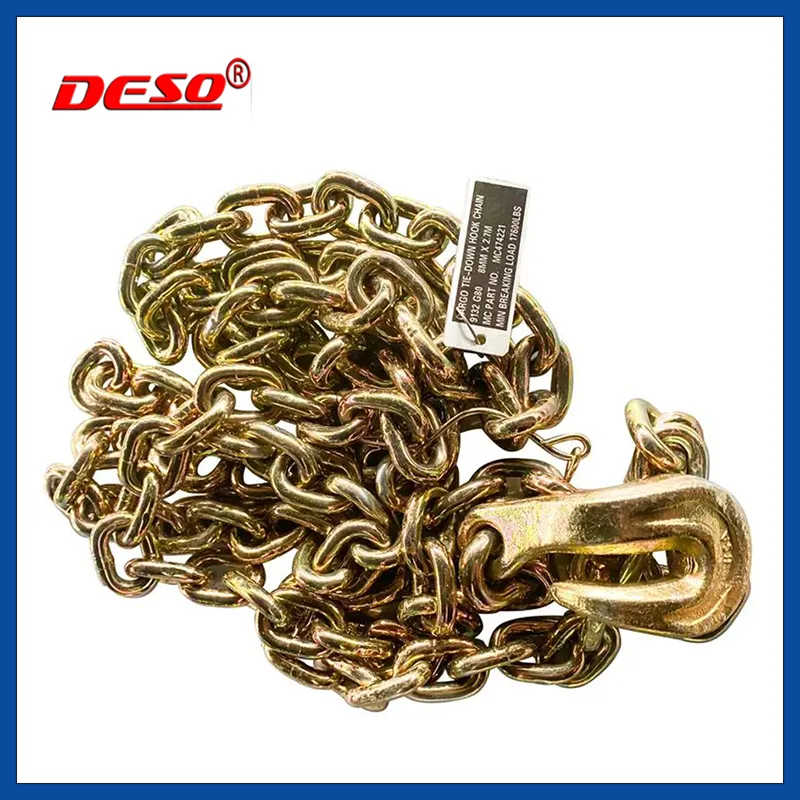Yellow Zinc Galvanzied G80 Binder Chain / Truck Trailer Cargo Tie Down Chain