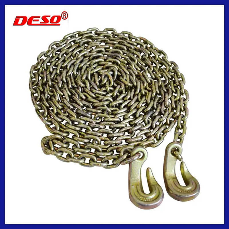 Yellow Zinc Galvanzied G80 Binder Chain / Truck Trailer Cargo Tie Down Chain