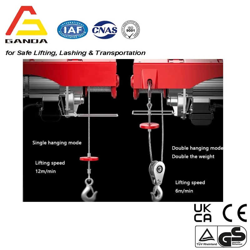 Compact Mini Electric Wire Rope Hoist for Small Workshops and Garages
