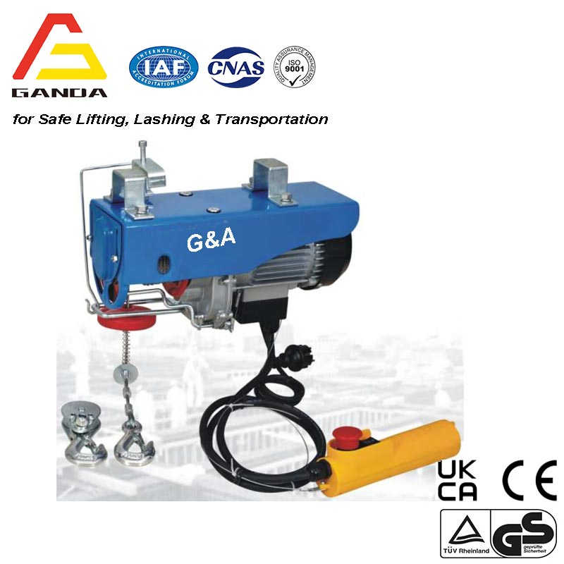 Remote Control Mini Electric Wire Rope Hoist for Solo Operation