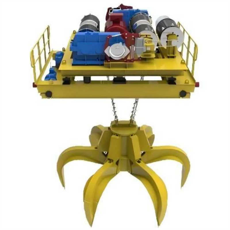 Double Girder EOT Crane with Grab Bucket for Bulk Material Handling