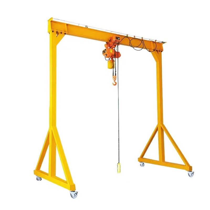 500kg to 5 Ton Mini Gantry Crane Set with Heavy-Duty Casters