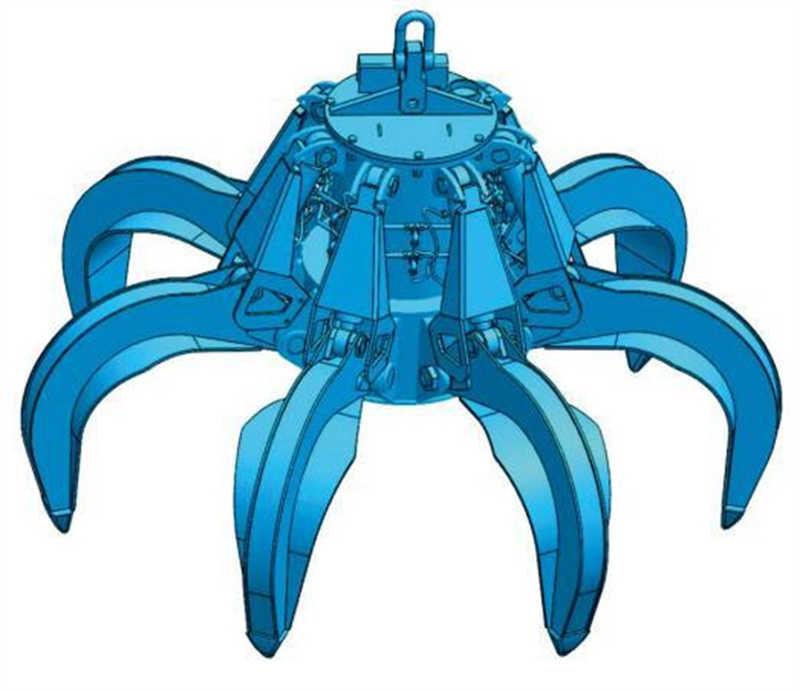 Multi-Tine Clamshell Grab Bucket for Port and Mining Applications