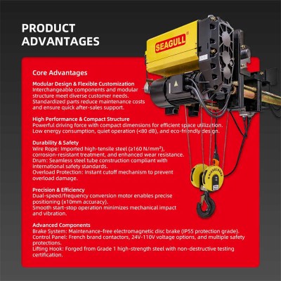 European Standard Wire Rope Hoist with Safety Brake System